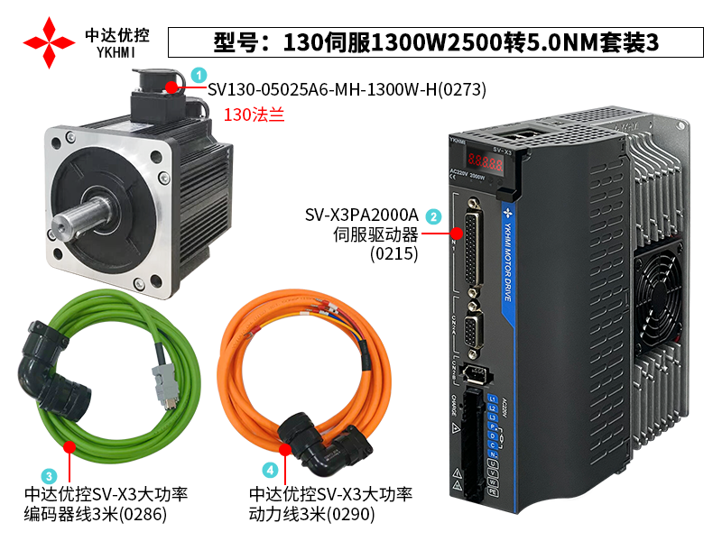 130伺服1300W2500轉(zhuǎn)5.0NM套裝3